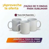 Tazas blancas sublimacion 11 oz Pack x 12 und
