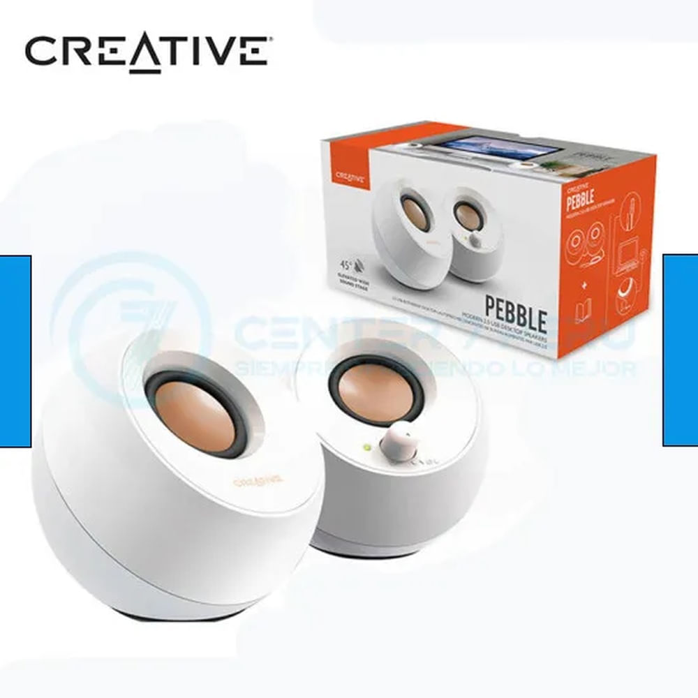 PARLANTE CREATIVE PEBBLE 2.0 4.4W 3.5MM USB-POWER WHITE
