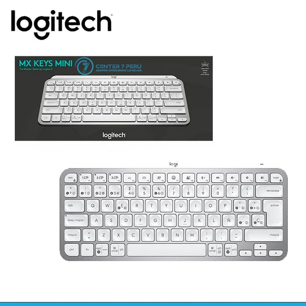TECLADO LOGITECH MX KEYS MINI MULTI-DEVICE BT ILUMINADO PALE GREY SP