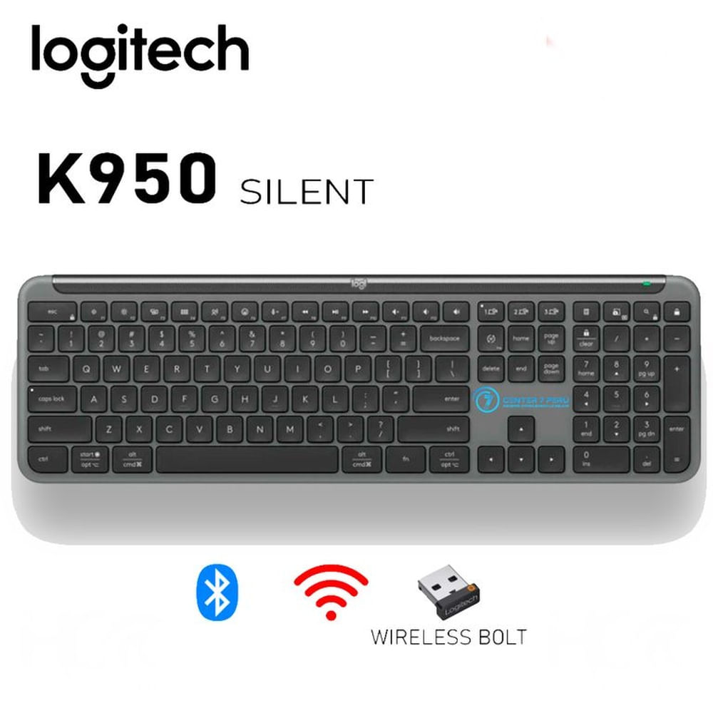 TECLADO LOGITECH SLIM SILENT K950 WIRELESS BOLTBLUETOOTH SP BLACK