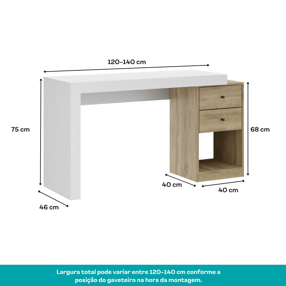 Mueble de Escritorio Gamer Carsa Blanco-Noce