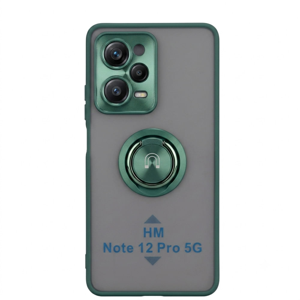 Case ahumado con soporte magnetico para Xiaomi HM Note 12 Pro - VERDE
