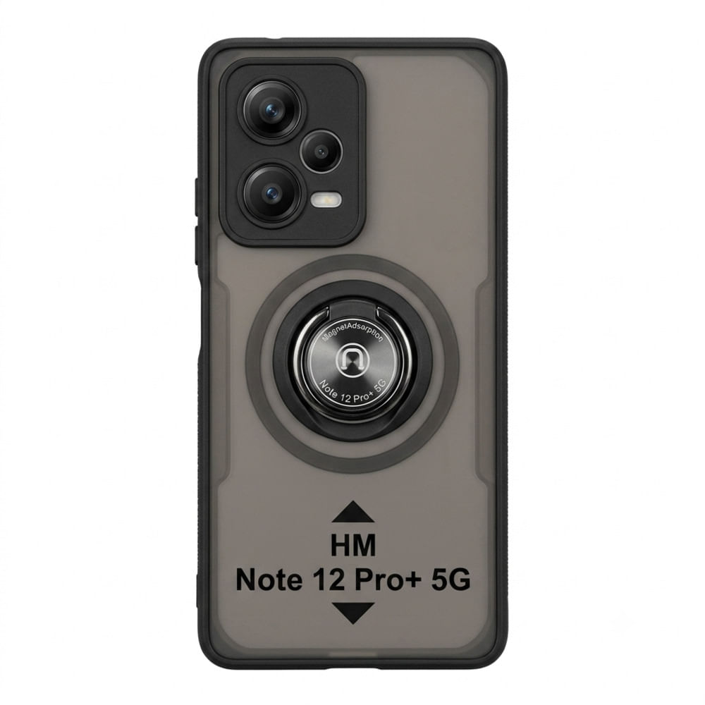 Case ahumado con soporte magnetico para Xiaomi HM Note 12 Pro 5G - NEGRO