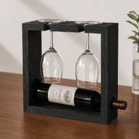 Mini Bar de Mesa Para Vino Color Negro