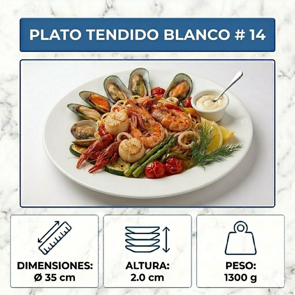 PLATON  HOTELERO BLANCO 14  PACK X 6 UND