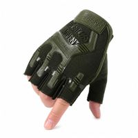 Guantes Táctical Para Moto Outdoor Adventure Antideslizantes Protección PVC Verde