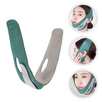 x2Vendajes Faja Verde Adelgazante Reductor de Papada FACE LIFT UP BELT
