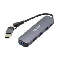 Adaptador Hub Multipuerto 5 en 1 Tipo C a USB 3.0 GLINK GL050