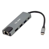 Adaptador Hub Multipuerto USB Tipo C 5 en 1 HDMI RJ45 USB 3.0 GLINK GL-051