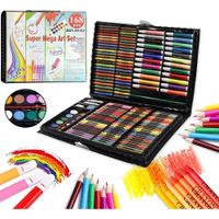 Mega Set de Arte Dibujo y Pintura 168 Piezas Negro