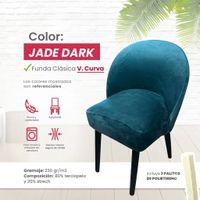 Funda vintage curva de terciopelo 8 unidades - Jade Dark