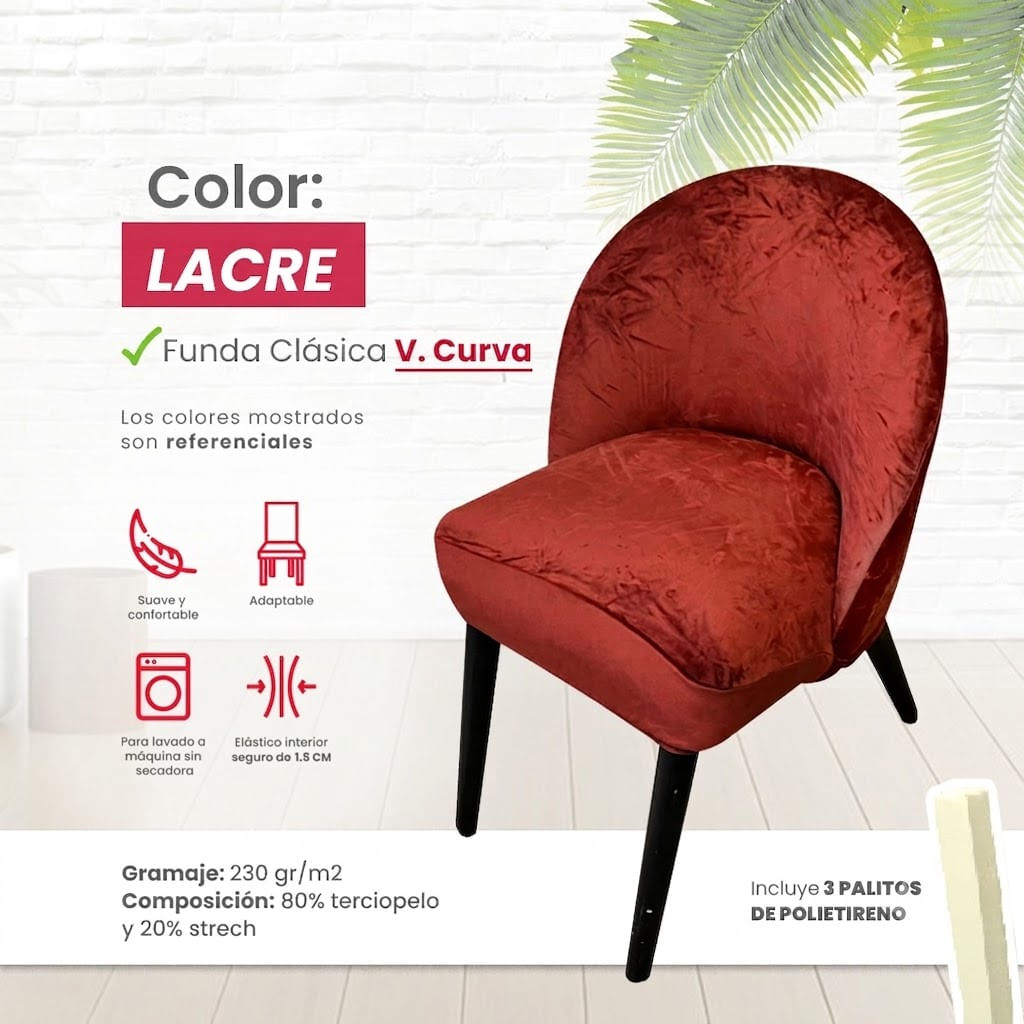 Funda vintage curva de terciopelo 8 unidades - Lacre