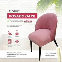 Funda vintage curva de terciopelo 4 unidades - Rosado Dark