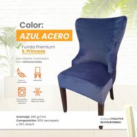 Funda vintage princesa o reina en terciopelo 8 unidades - Azul Acero