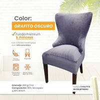 Funda vintage princesa o reina en terciopelo 8 unidades - Grafito Oscuro