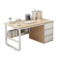 Escritorio Moderno Marrón 2 Niveles 3 Cajones 100cm Modelo 2026 ZZ427