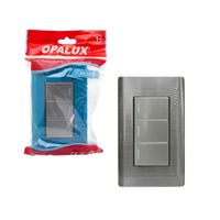 Interruptor Metalico Triple con Dado Grande 10A 127–250V AC OPALUX OP-S03