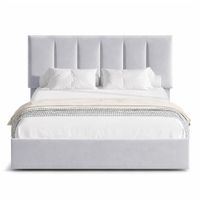 Cama Tapizada Listón Adda LeMueble 1.5 Plz Gris Claro