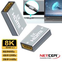 Empalme HDMI 8k 2.1 ULTRA HD Hasta 10 Mts Extiende HDMI 8k Netcom