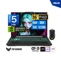 LAPTOP ASUS TUF GAMER FX607VJB RL209 F16 16 WUXGA IPS I5 210H 8GB DDR5 512GB RTX 3050 6GB FreeDOS