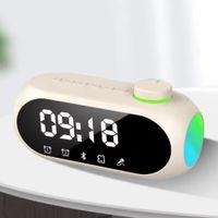 Reloj Despertador Digital Bluetooth S18 con Parlante Radio FM y Luz RGB