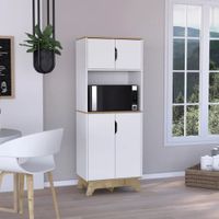 Alacena Multiusos Marieta 4 puertas color Blanco/Duna TU MESITA