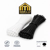 CINTILLO DE NYLON DE 150MM BLANCO-NEGRO X 25 UNID