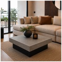 Mesa de Centro Moderna Osaka TU MESITA Cemento y Roble Negro