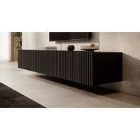 Mesa de TV Flotante Lika color Negro 4 puertas TU MESITA