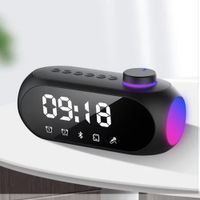 Reloj Despertador Digital Bluetooth S18 con Parlante. Radio FM y Luz RGB