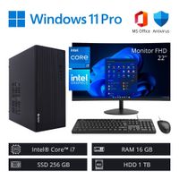 Computadora PC Intel ci7 3.80GHz 16GB RAM 256GB SSD 1TB HDD - Monitor 22'' FHD