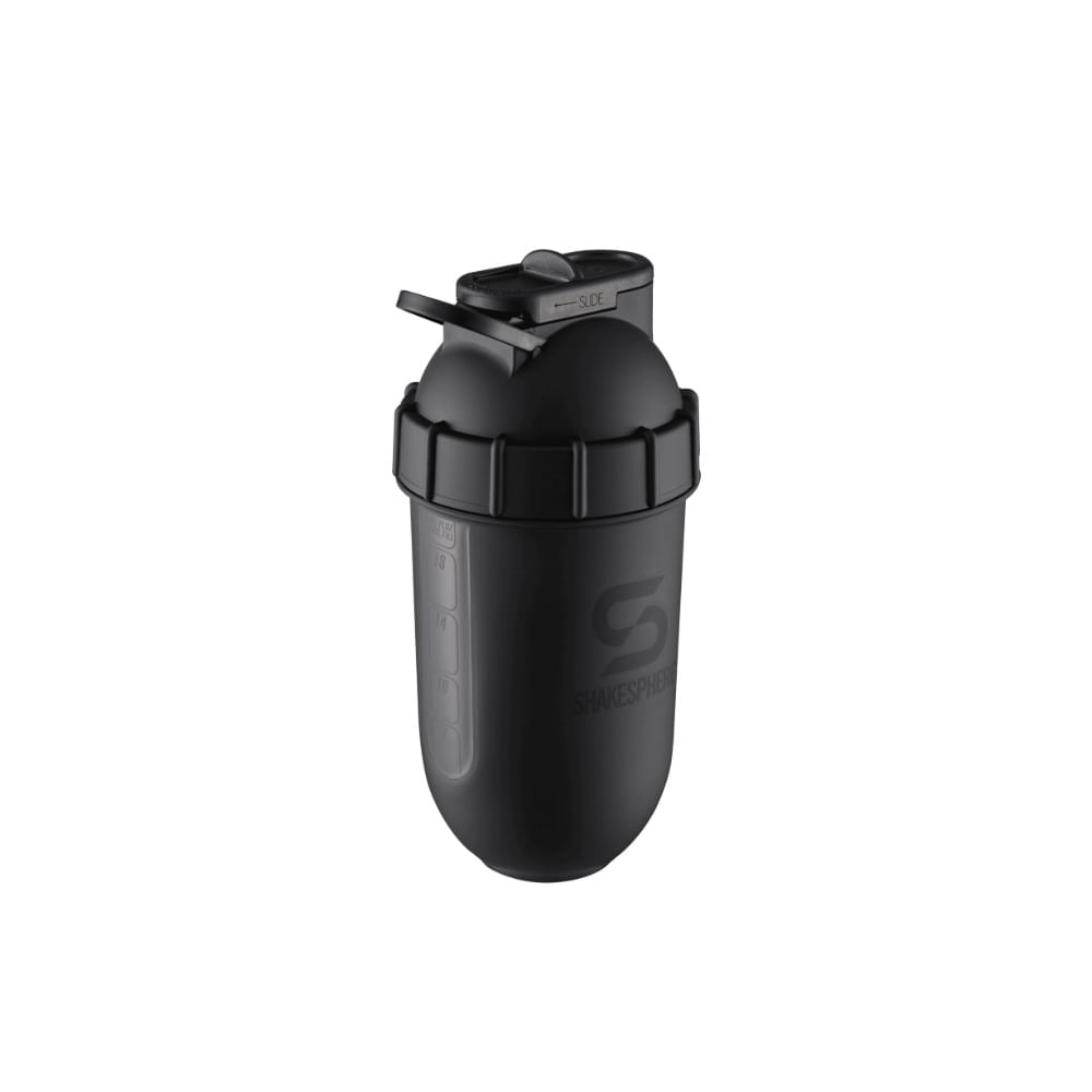Shaker Bottle Shakesphere Tumbler, View, Matte Black/black Window