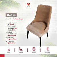 Funda de silla vintage en terciopelo grueso 6 unidades - Beige