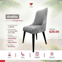 Funda de silla vintage en terciopelo grueso 8 unidades - Grafito