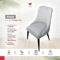 Funda de silla vintage en terciopelo grueso 4 unidades - Plata