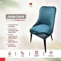 Funda de silla vintage en terciopelo grueso 6 unidades - Jade Dark
