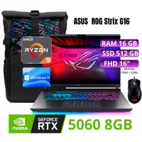 LAPTOP GAMER ASUS ROG Strix G16-AMD Ryzen 9 RAM 16GB SSD 512GB -90NR0KW8-M00B80