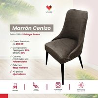 Funda de silla vintage en terciopelo grueso 8 unidades - Marrón Cenizo