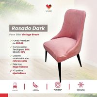 Funda de silla vintage en terciopelo grueso 4 unidades - Rosado Dark