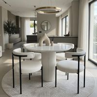 Juego de Comedor Mirella Color Blanco con Tablero Laminado 4 Sillas TU MESITA