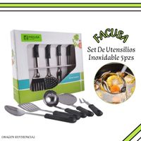 Set de Utensilios de cocina Facusa Acero Inoxidable 5pzs