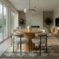 Juego de Comedor Amara Color Caramelo con Tablero Laminado 4 Sillas TU MESITA