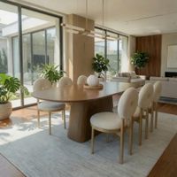 Juego de Comedor Moderno Luma MDF enchapado en lamina de madera 6 sillas TU MESITA
