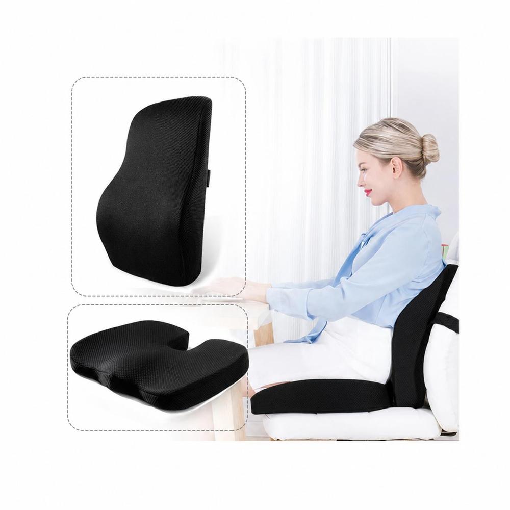 Set Cojín más Respaldar de Gel para Asiento Memory Foam