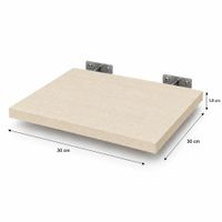 Repisa Flotante Recta Color Toquilla 30x30 x 1.8 cm de Melamina Pelikano para Decoración