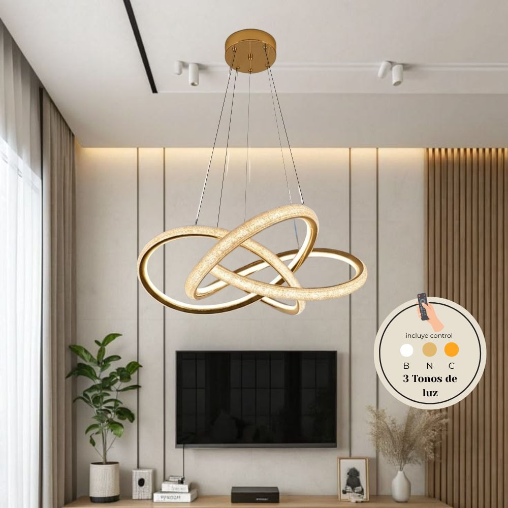 LAMPARA INFINITTY DOBLE DORADO