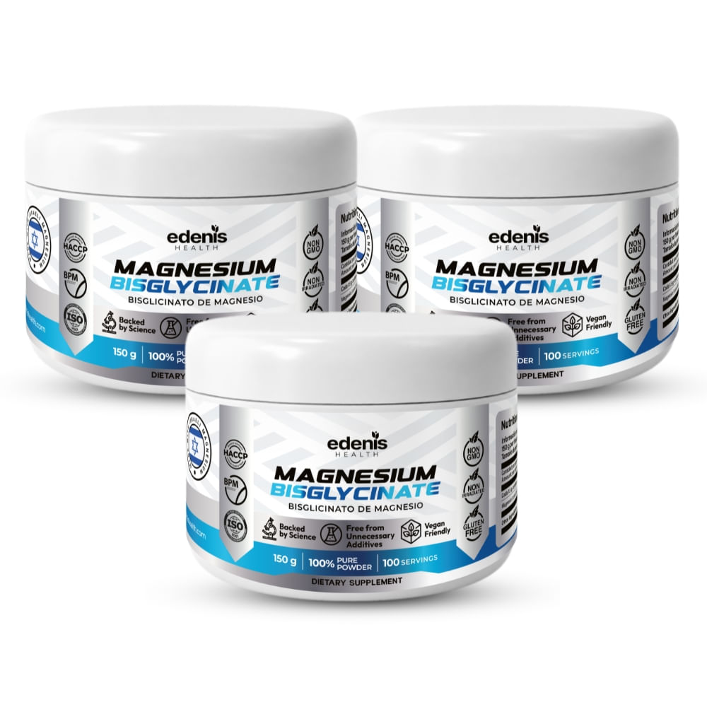 Pack 3 Bisglicinatos de Magnesio Edenis Health 150 G