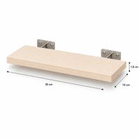 Repisa Flotante Recta Color Toquilla 30x10 x1.8 cm de Melamina Pelikano para Sala Dormitorio Oficina