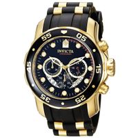 Reloj Invicta Pro Diver 6981 Fecha Cronómetro Acero Dorado Correa Silicona Negro