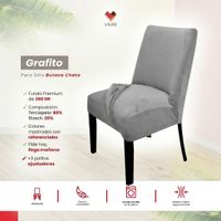 Funda de silla butaca curva de terciopelo 4 sillas - Grafito